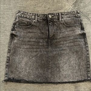 Classic Black Denim Skirt